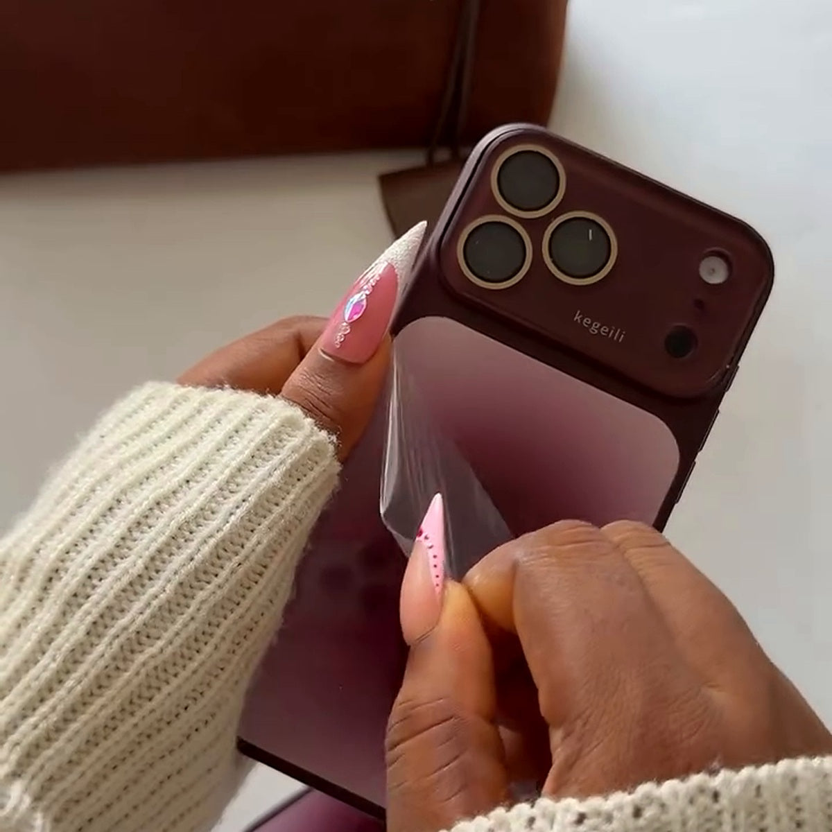 Burgundy Gradient Mirror Finish Case