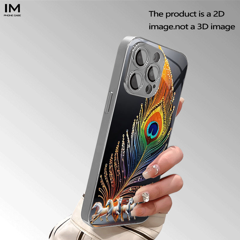 Gradient Peacock Feather Case