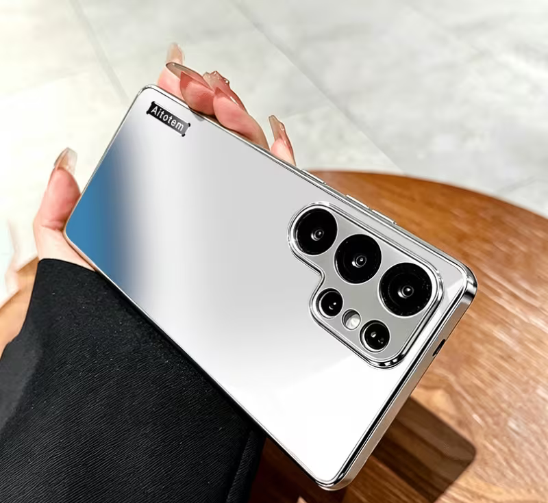 Frosted Silver Mirror Case