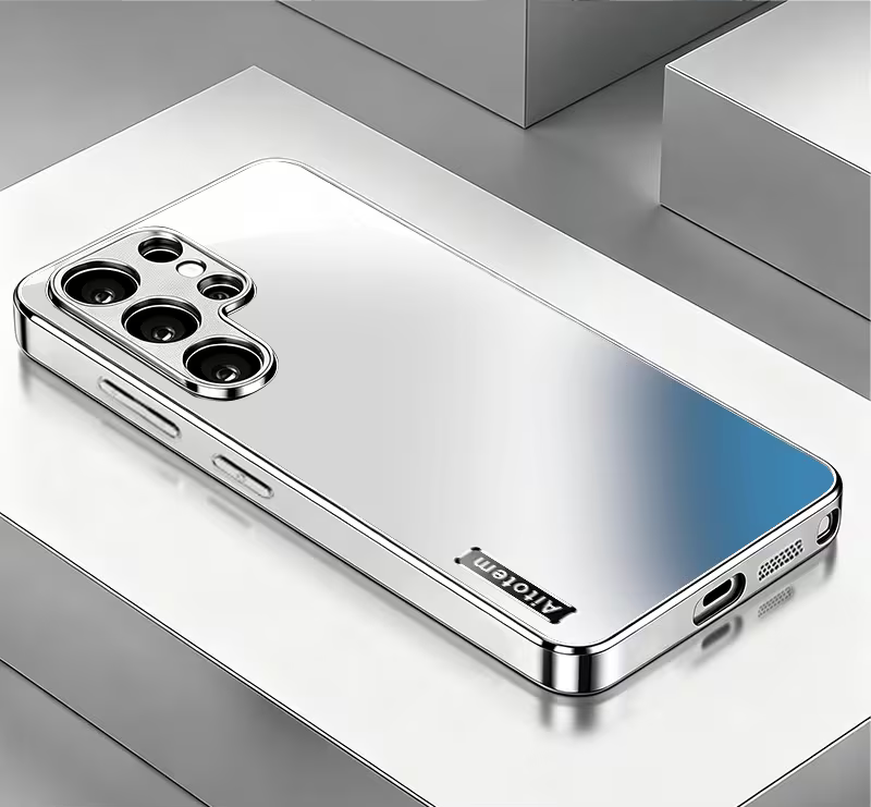 Frosted Silver Mirror Case